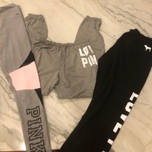 Victoria’s Secret Pink sweatpants and leggings